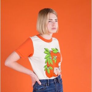 Big Bug Press Orange Baseball shirt Size S.